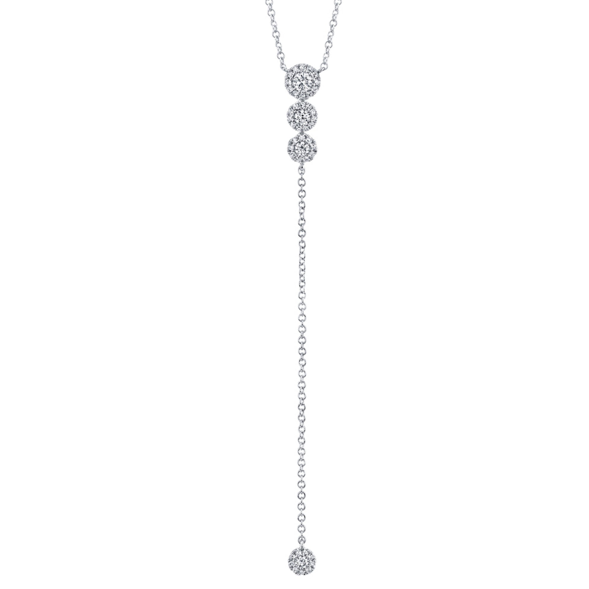 Shy Creation Diamond Pave Circles Lariat Necklace