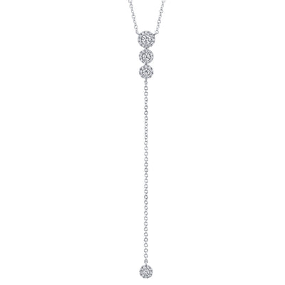 Shy Creation Diamond Pave Circles Lariat Necklace