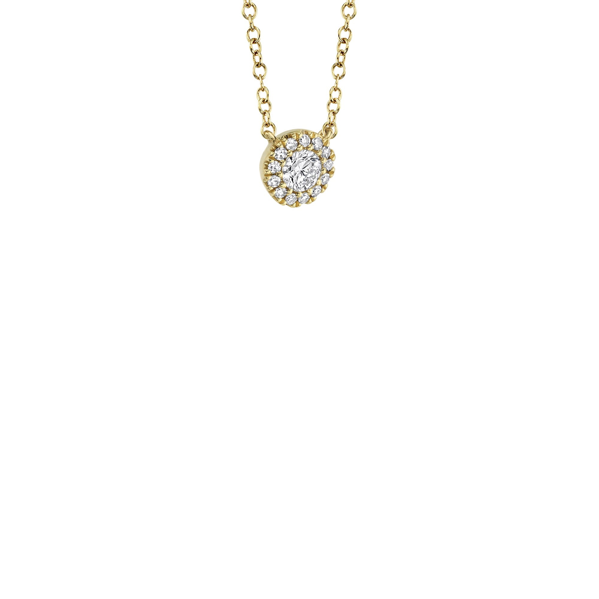 Shy Creation Petite Diamond Halo Necklace