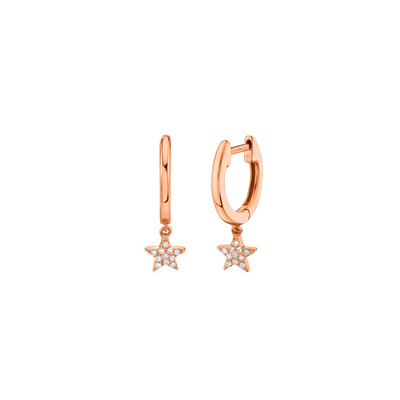 Shy Creation Diamond Star Huggie Earrings