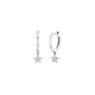 Shy Creation Diamond Star Huggie Earrings