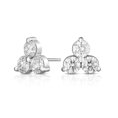 Diamond Tara Cluster Studs in Platinum