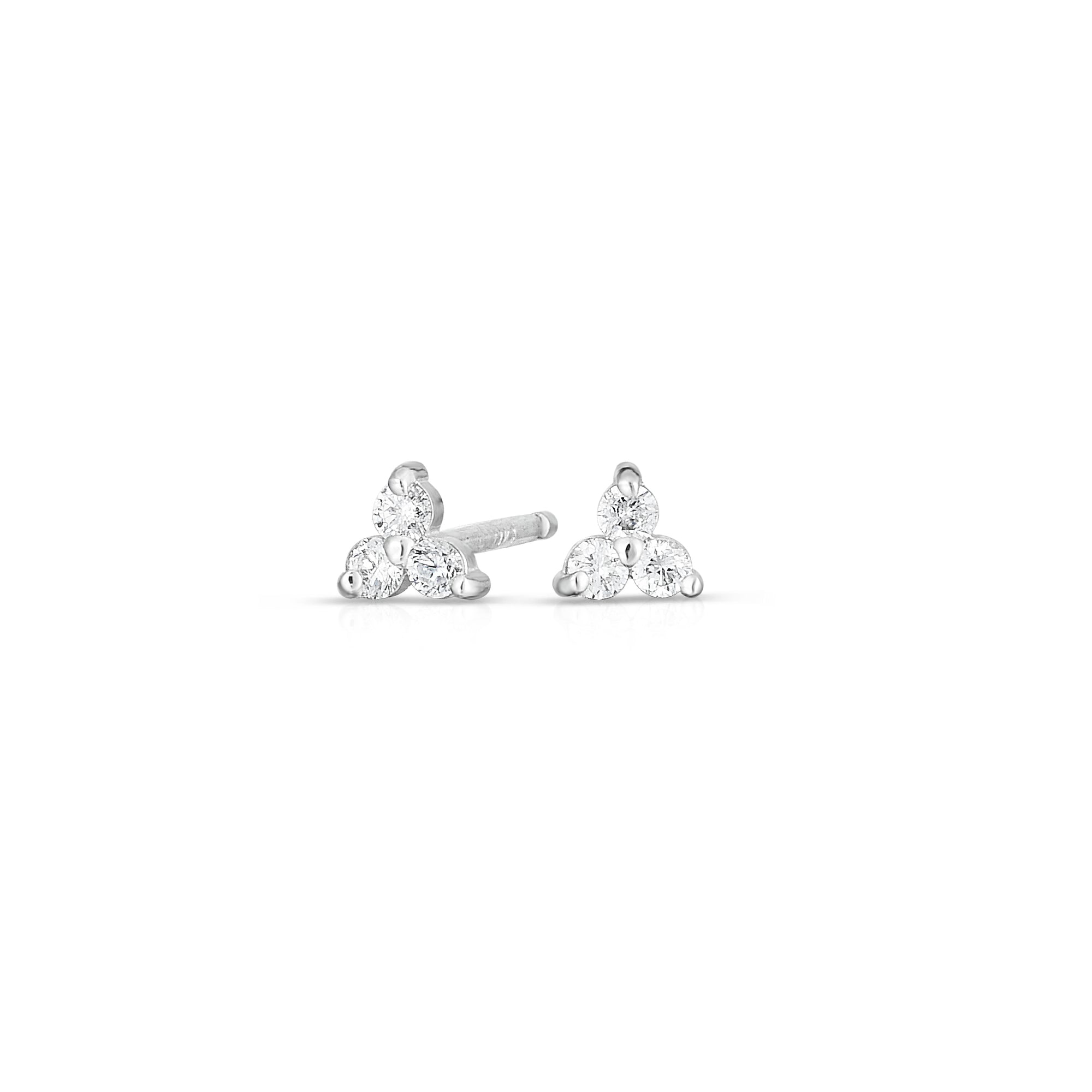 Diamond Tara Cluster Studs in White Gold