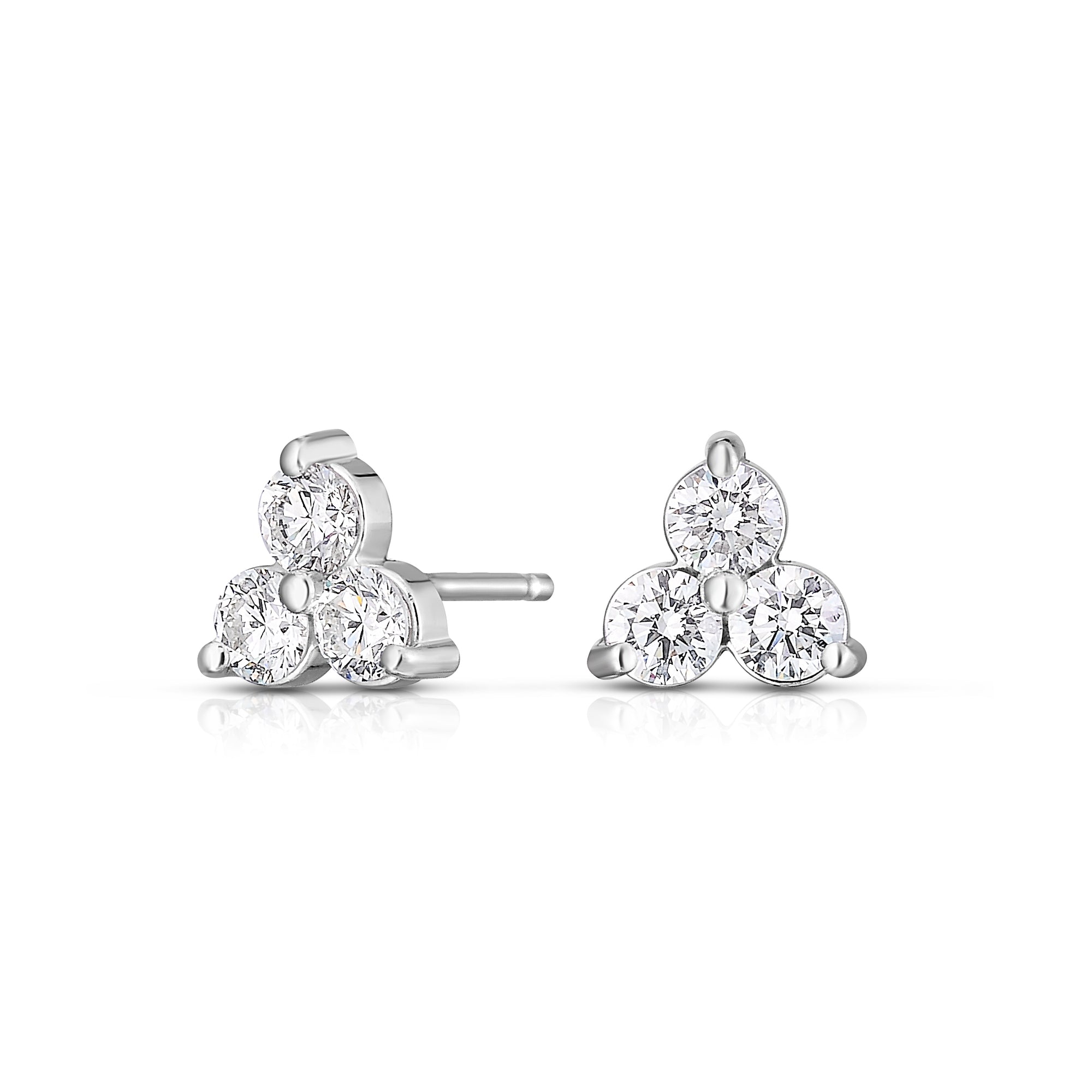 Diamond Tara Cluster Studs in White Gold