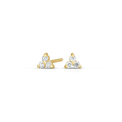 Diamond Tara Cluster Studs in Yellow Gold