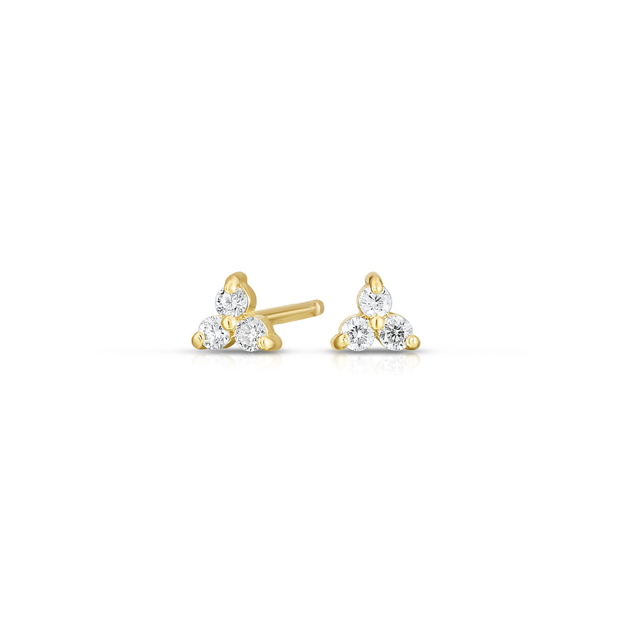 Diamond Tara Cluster Studs in Yellow Gold