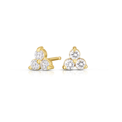 Diamond Tara Cluster Studs in Yellow Gold