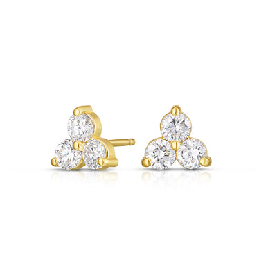 Diamond Tara Cluster Studs in Yellow Gold