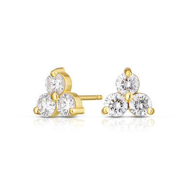 Diamond Tara Cluster Studs in Yellow Gold