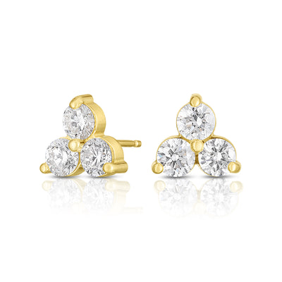 Diamond Tara Cluster Studs in Yellow Gold