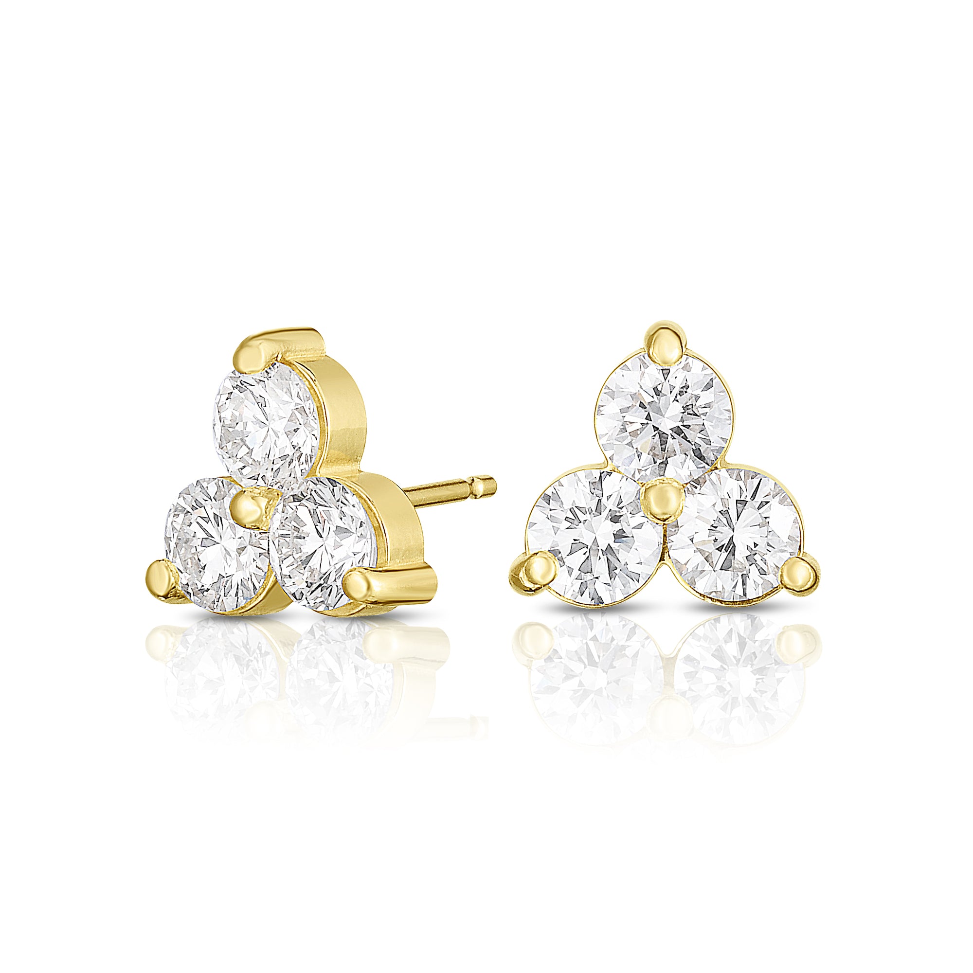 Diamond Tara Cluster Studs in Yellow Gold