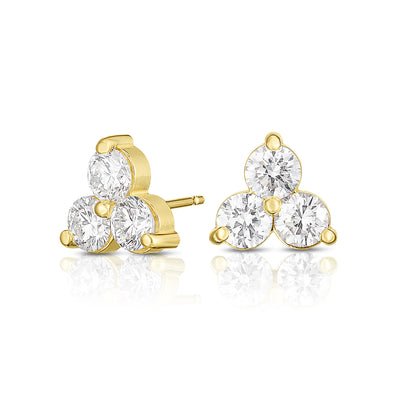 Diamond Tara Cluster Studs in Yellow Gold