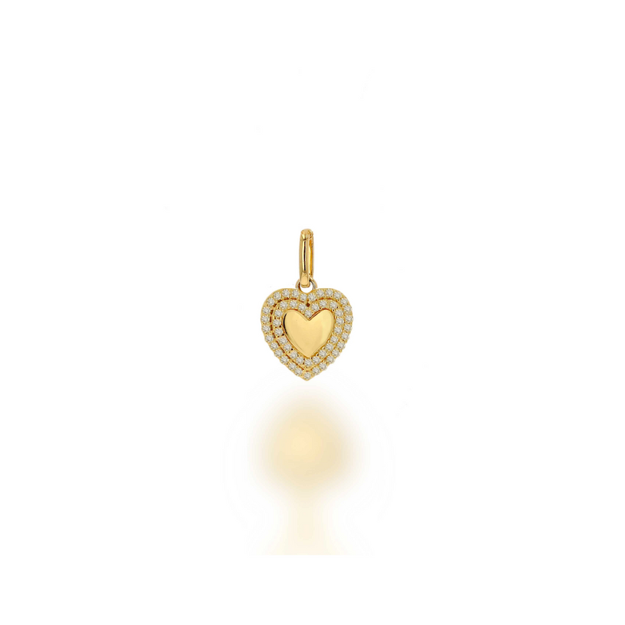 Rachel Reid Double Diamond Halo Heart Charm
