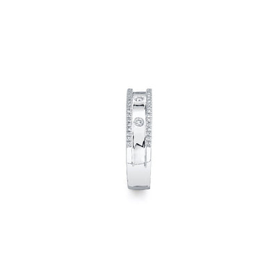 Shy Creation Double Row Half Eternity Ring in White Gold