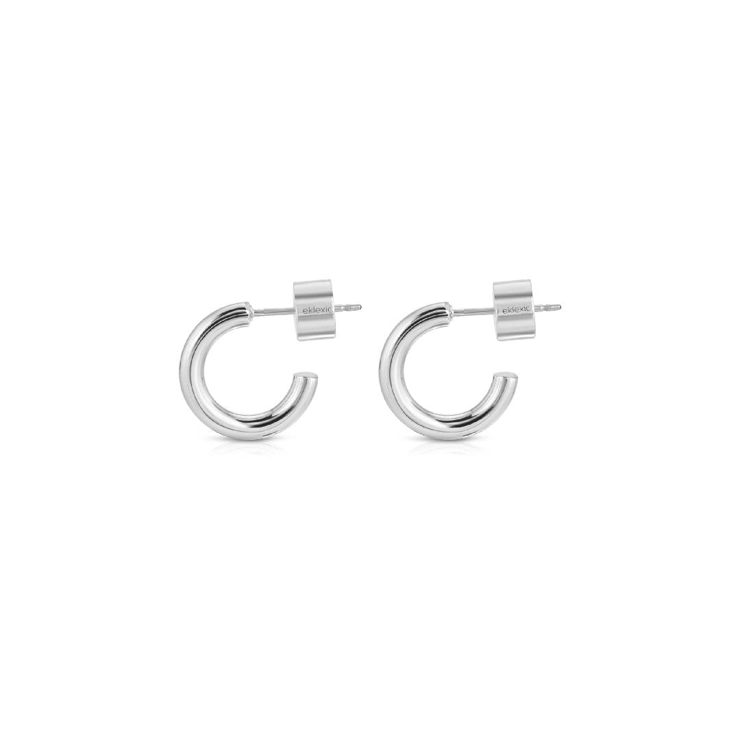 Eklexic Lisa Huggie Hoops in Silver