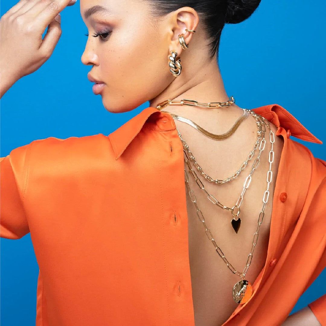 Eklexic Helena Medium Heart Charm in Gold