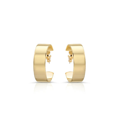 Eklexic Skylar 1" Flat Post Hoops in Gold