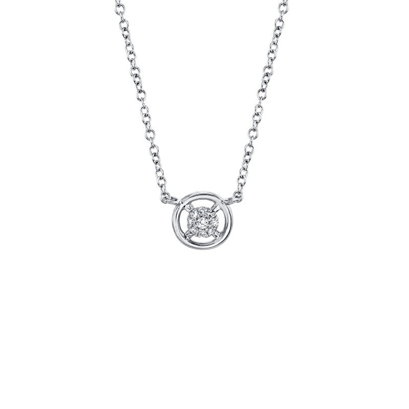 Shy Creation Floating Diamond Pendant Necklace