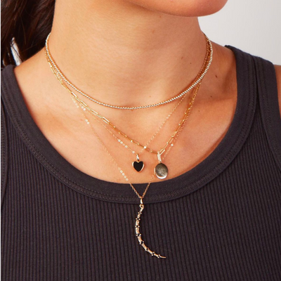 Rachel Reid Mini Black Enamel Heart Charm