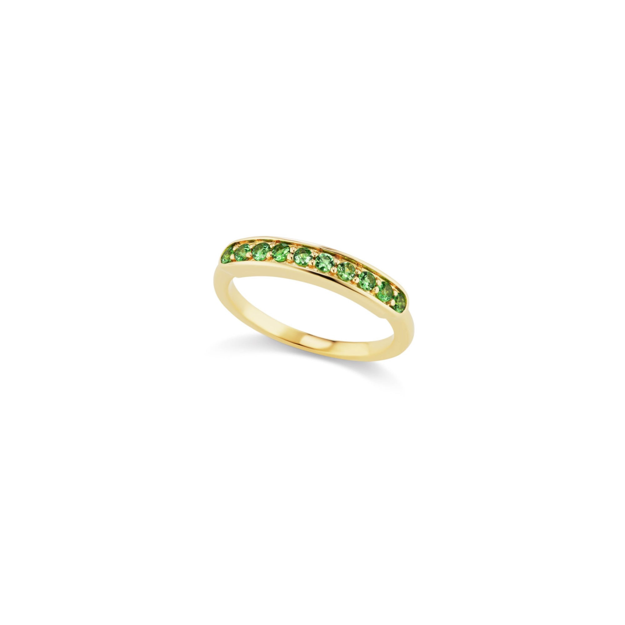 Jane Taylor Half Eternity Band in Tsavorite Garnet