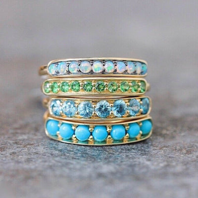 Jane Taylor Half Eternity Band in Tsavorite Garnet