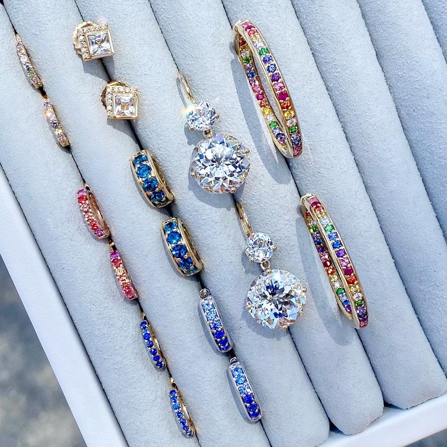 Jane Taylor Double Drop Earrings with White Topaz