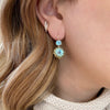 Jane Taylor Sky Blue Topaz & Green Quartz Double Drop Earrings