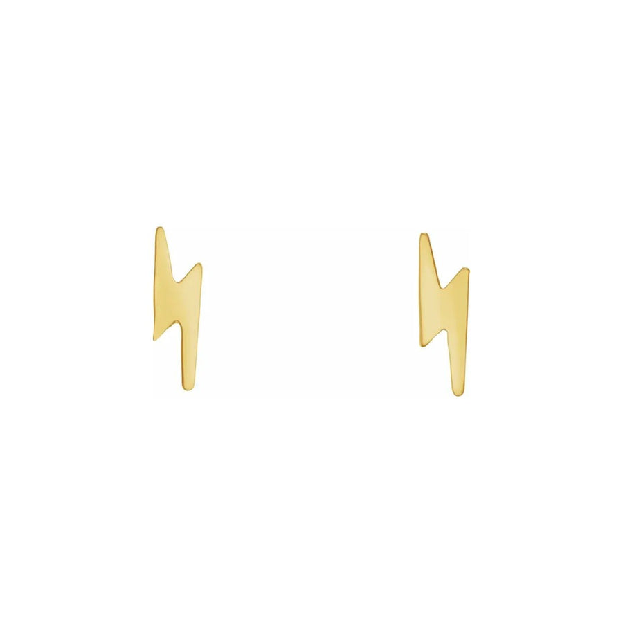 Lightning Bolt Studs in Yellow Gold