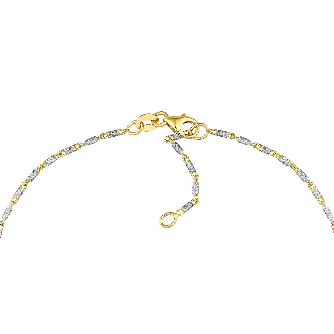 Lumacina Chain Anklet in Two Tone Gold