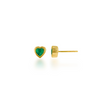 Rachel Reid Emerald Heart Stud Earrings