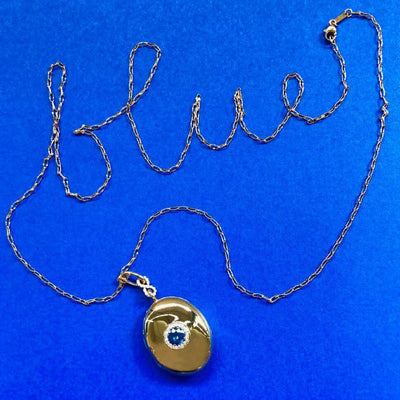 Monica Rich Kosann Sapphire Infinity Locket in Yellow Gold