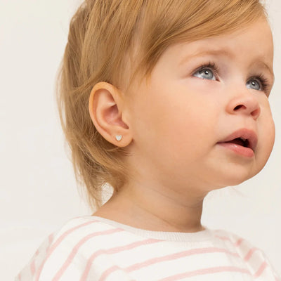 Mother of Pearl Heart Little Girl's Stud Earrings