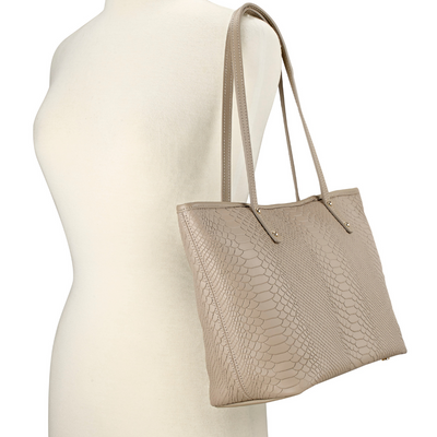 Gigi NY Python Leather Taylor Tote Bag