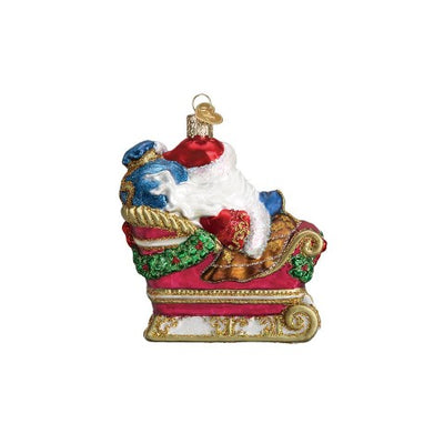 Old World Christmas Santa In Sleigh Ornament
