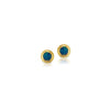 Round opal stud earring in 24k yellow gold