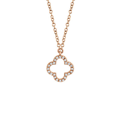 Shy Creation Open Clover Diamond Necklace