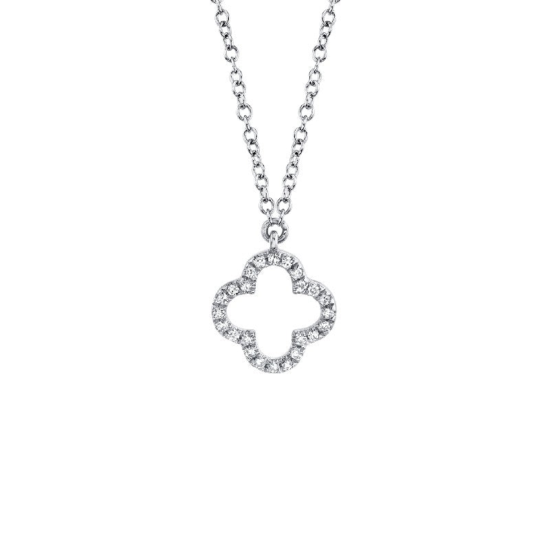 Shy Creation Open Clover Diamond Necklace