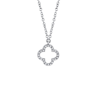 Shy Creation Open Clover Diamond Necklace