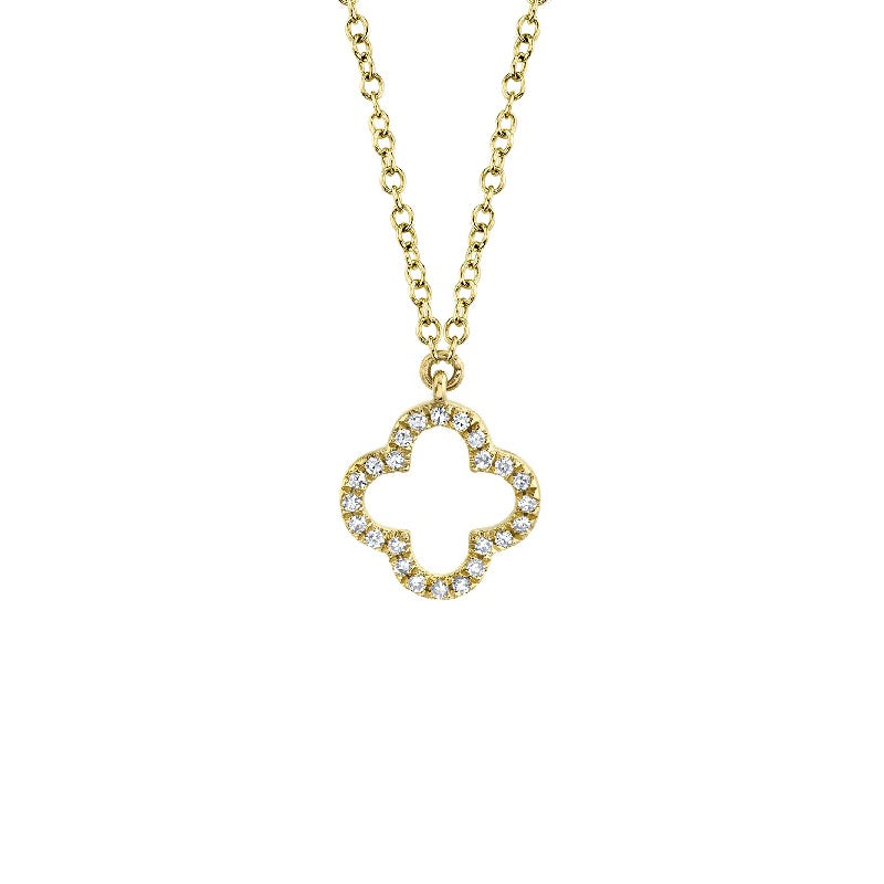 Shy Creation Open Clover Diamond Necklace