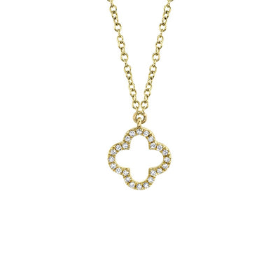 Shy Creation Open Clover Diamond Necklace