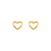 Open Heart Earrings in Yellow Gold