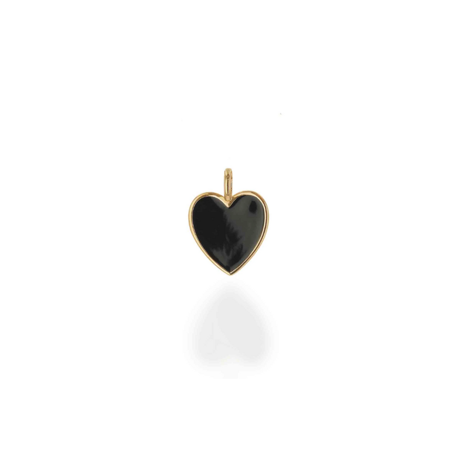 Rachel Reid Oversized Black Enamel Heart Charm