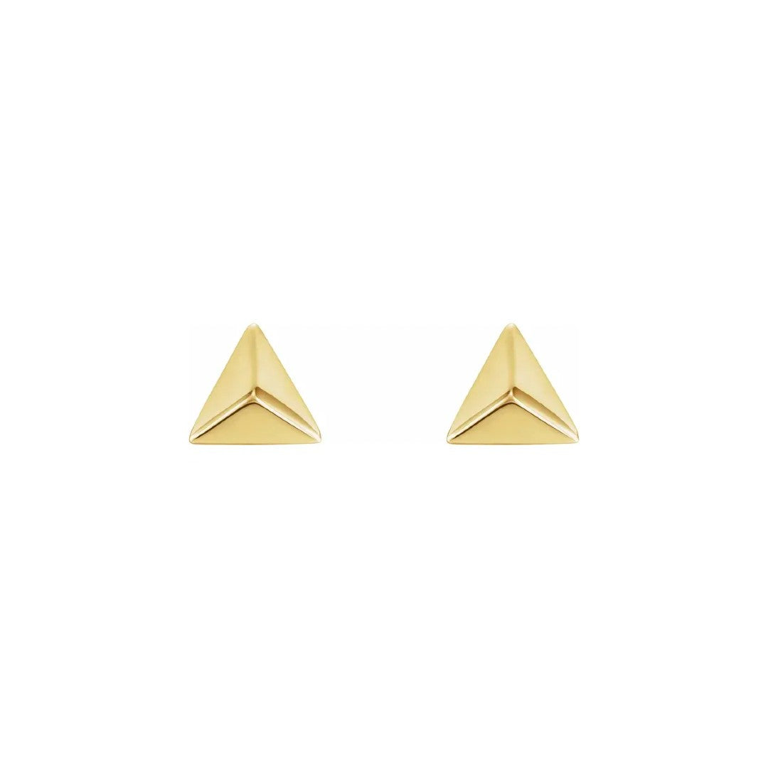Pyramid Stud Earrings in Yellow Gold