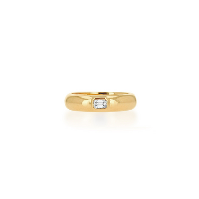 Rachel Reid Emerald Cut Diamond Domed Ring