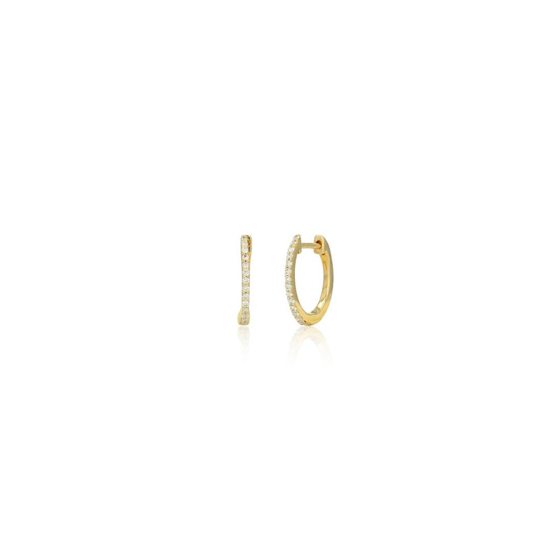 Rachel Reid Pave Diamond Huggie Earrings