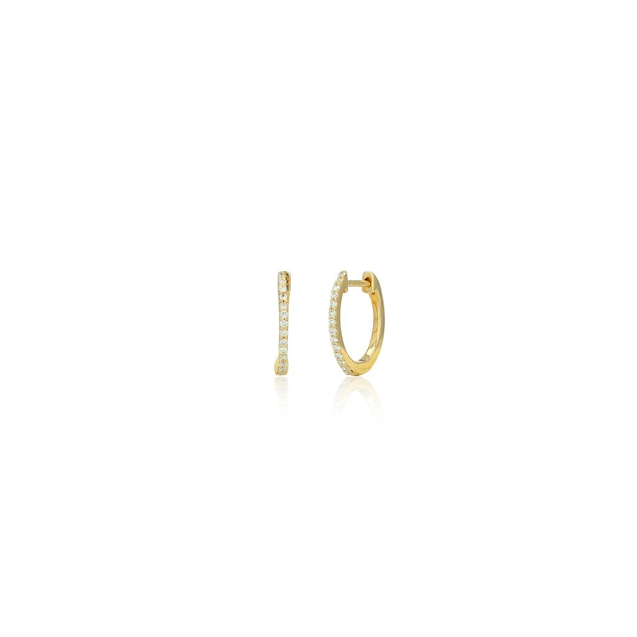 Rachel Reid Pave Diamond Huggie Earrings