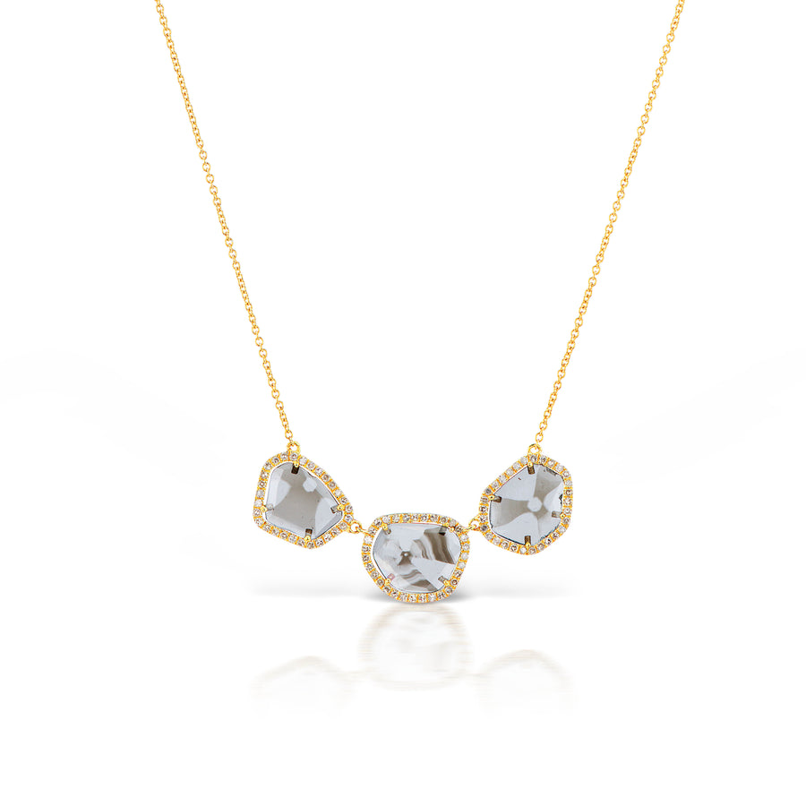 Tara Mikolay Raw Diamond Triple Slice Pendant