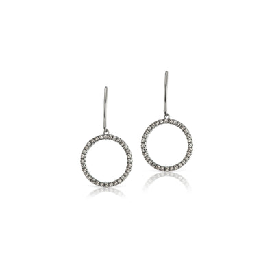 Tara Mikolay Oxidized Open Circle Diamond Earrings