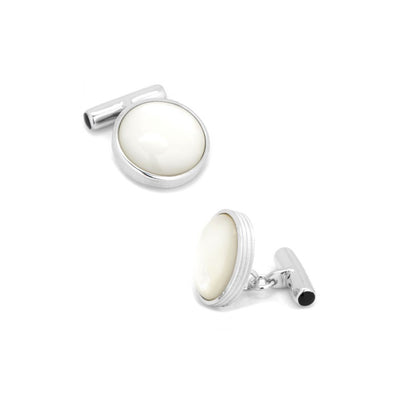 Ribbed Mother of Pearl Cufflinks
