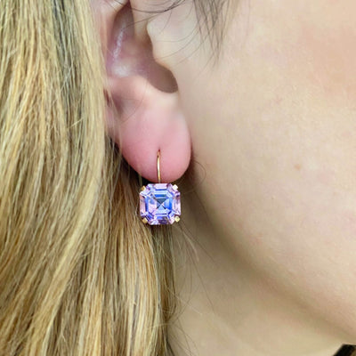 Jane Taylor Octagonal Drop Earrings in Rose de France